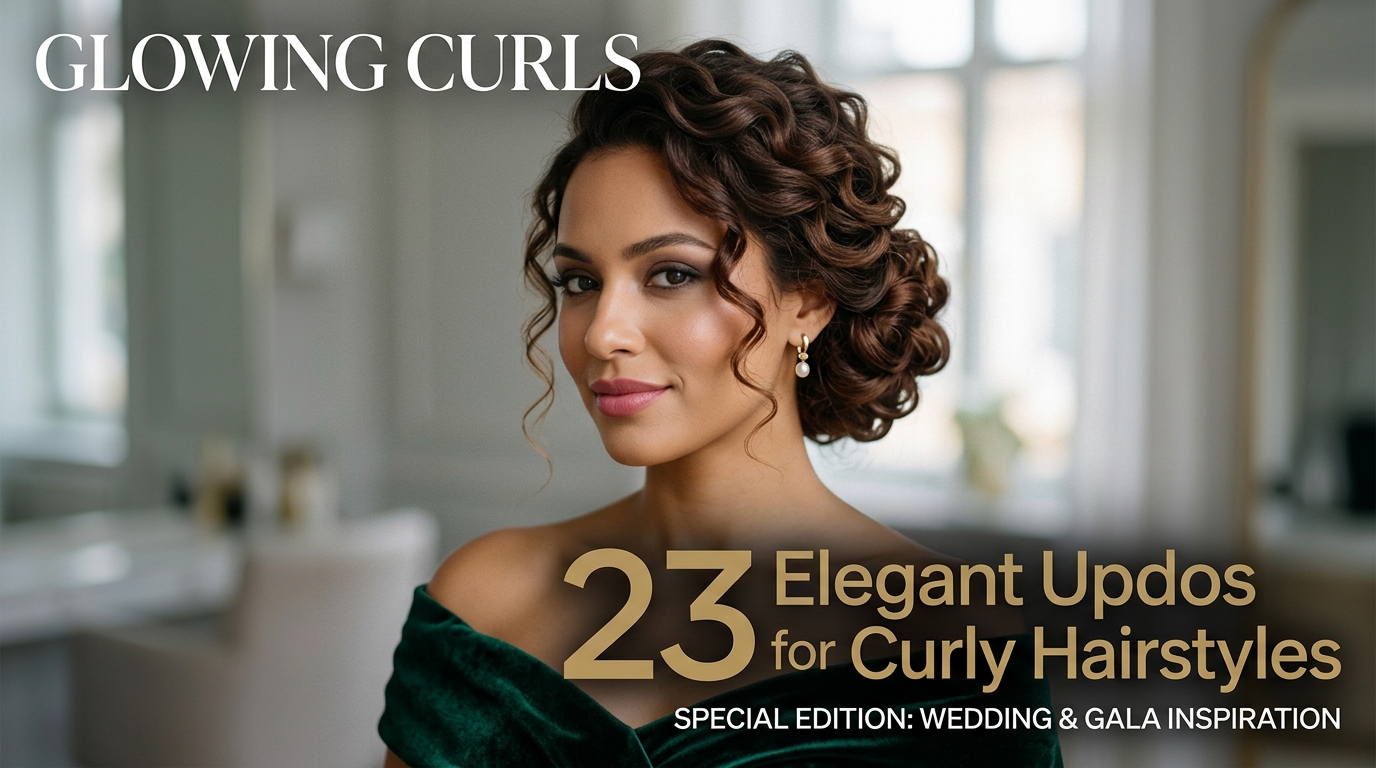 elegant updos for curly hairstyles