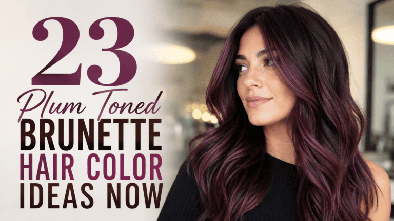 plum toned brunette hair color