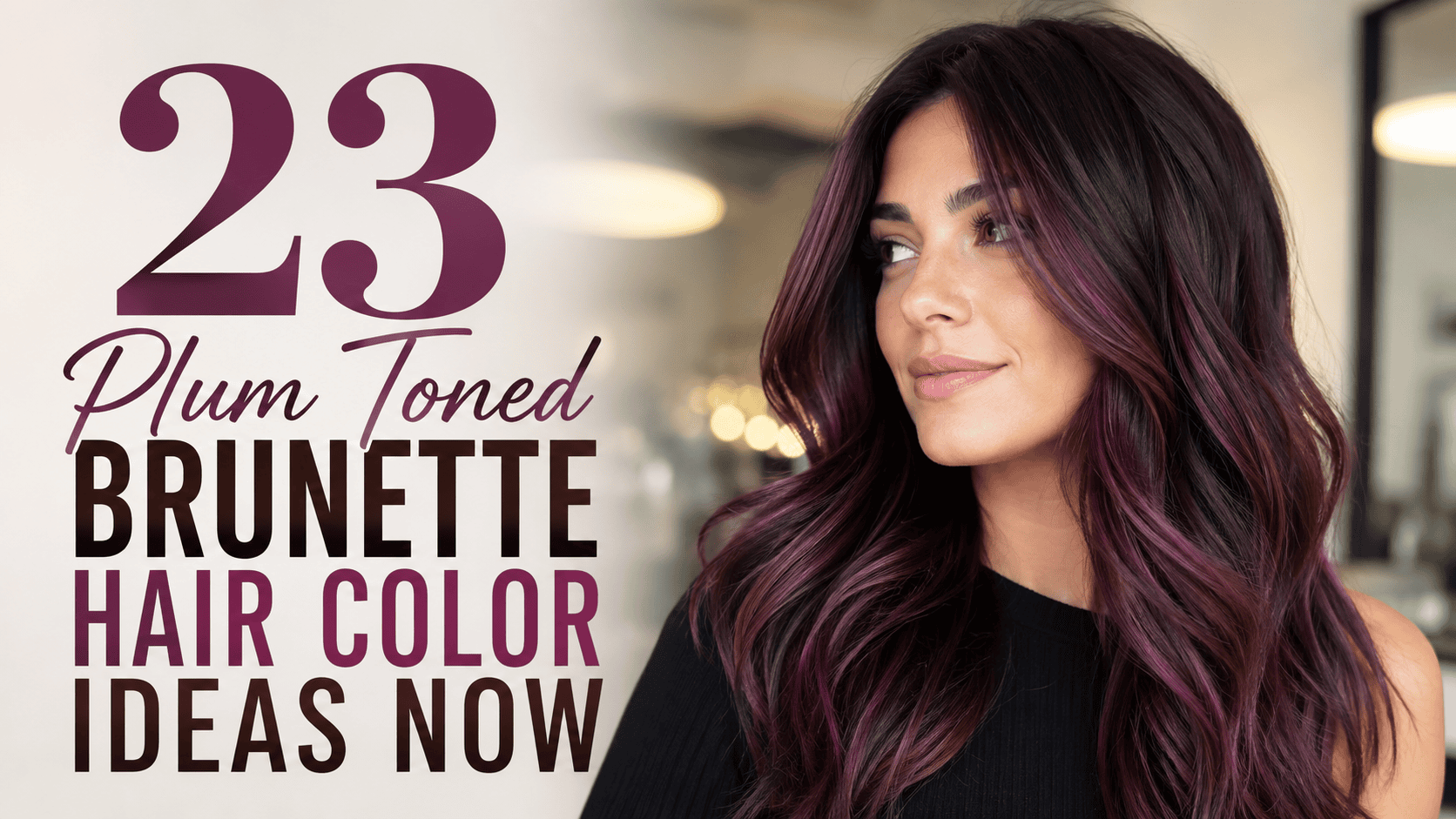 plum toned brunette hair color