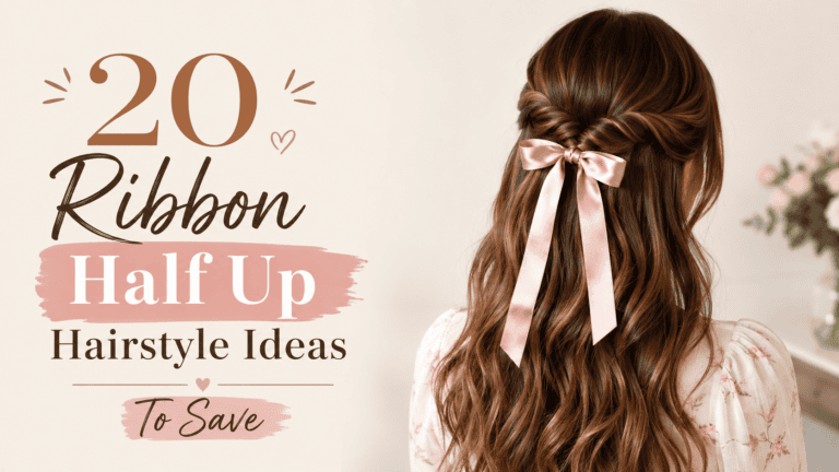 ribbon half up hairstyle
