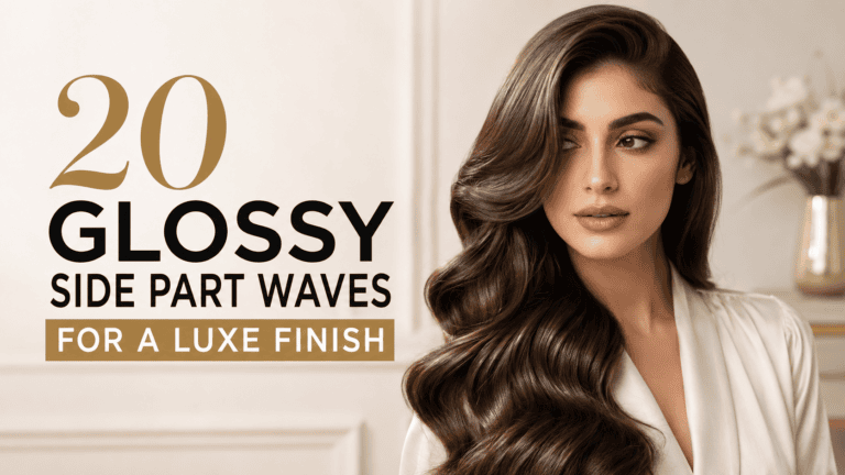 glossy side part waves