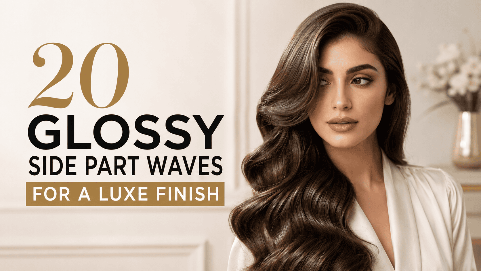 glossy side part waves