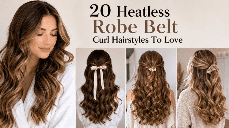 heatless robe belt curl hairstyles