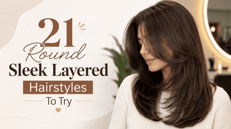round sleek layered hairstyles