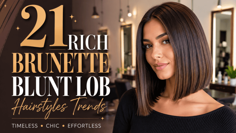 rich brunette blunt lob hairstyles