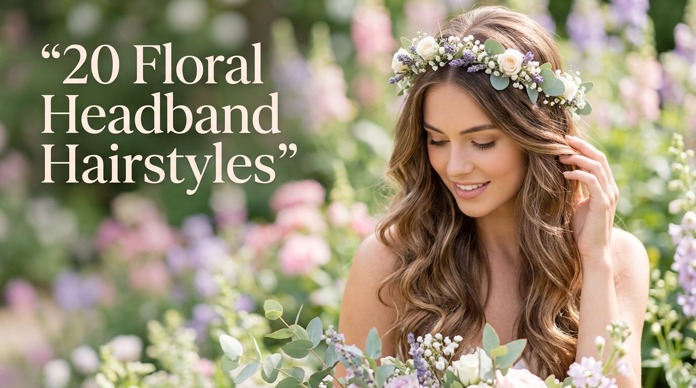 floral headband hairstyle