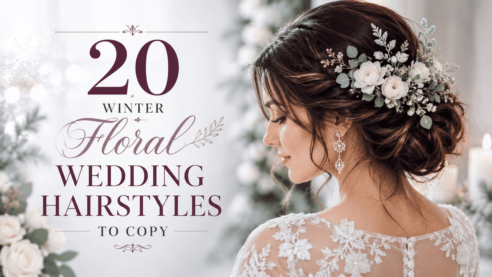 winter floral wedding hair