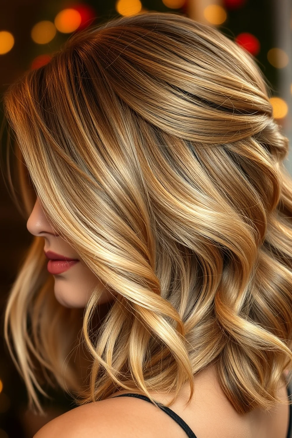 Crimped Party Half-Up - Christmas Party Hairstyles