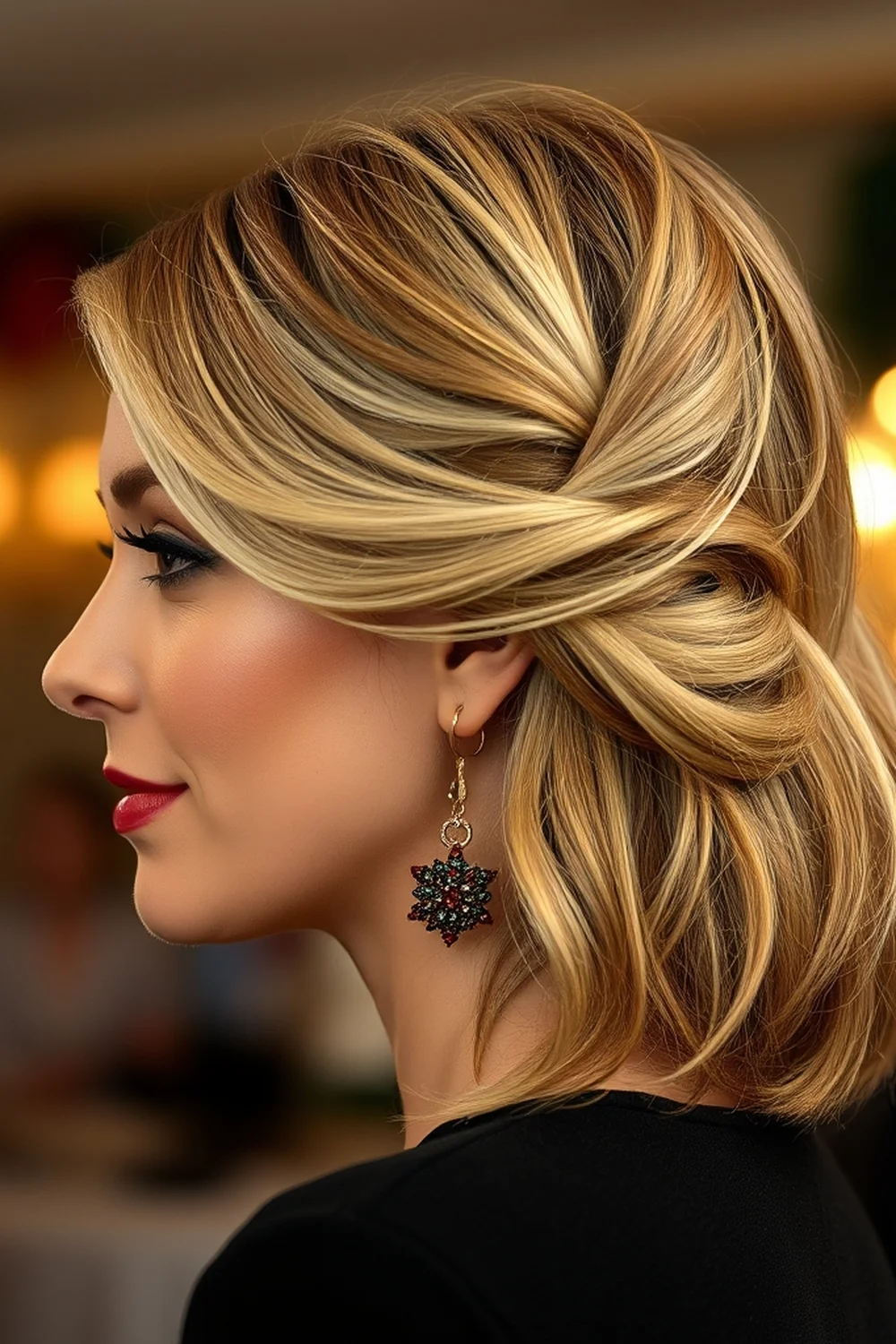 Twisted Side Sweep - Christmas Party Hairstyles