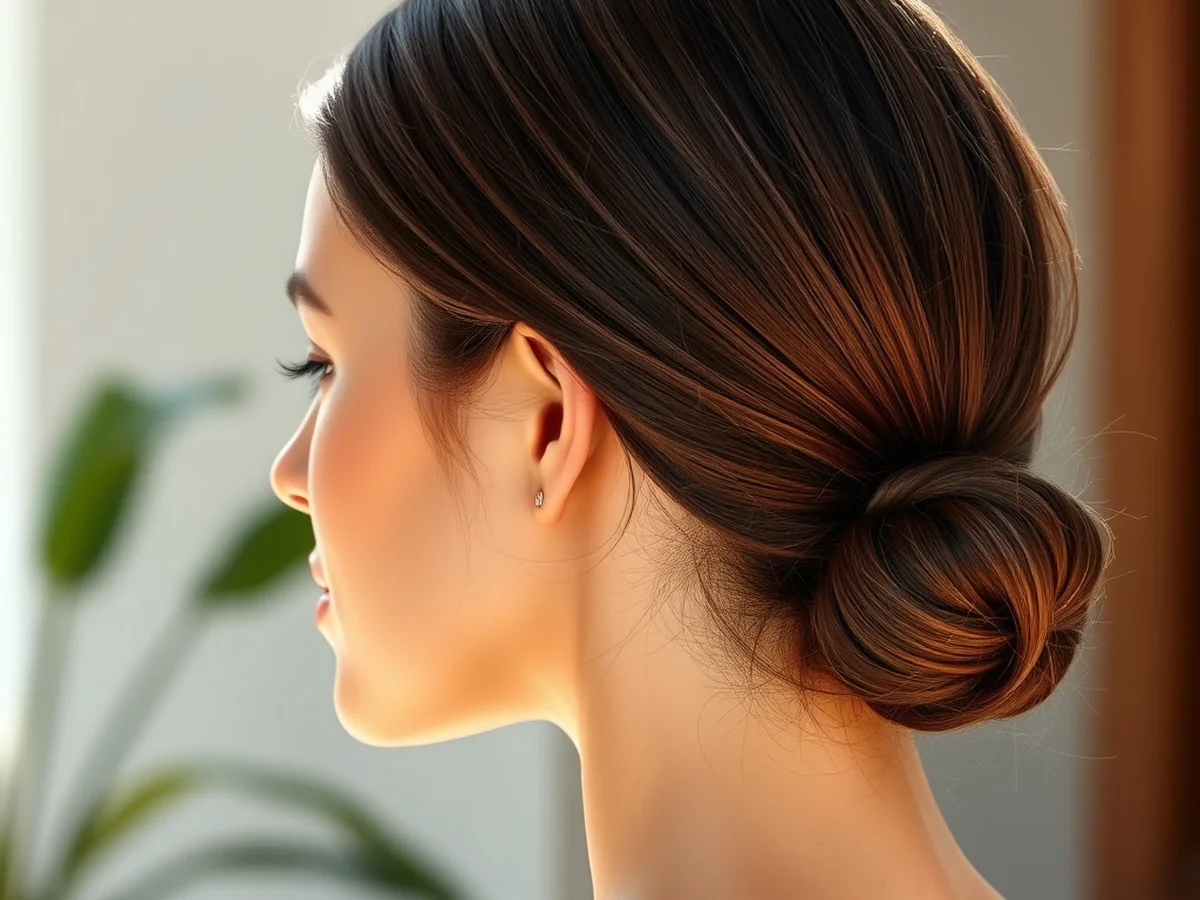 Low Sleek Bun - easy summer hairstyles