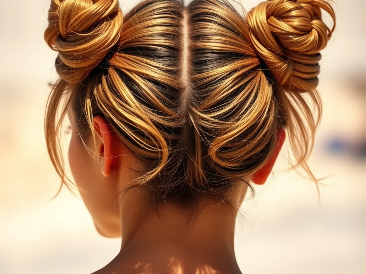 Messy Space Buns - easy summer hairstyles