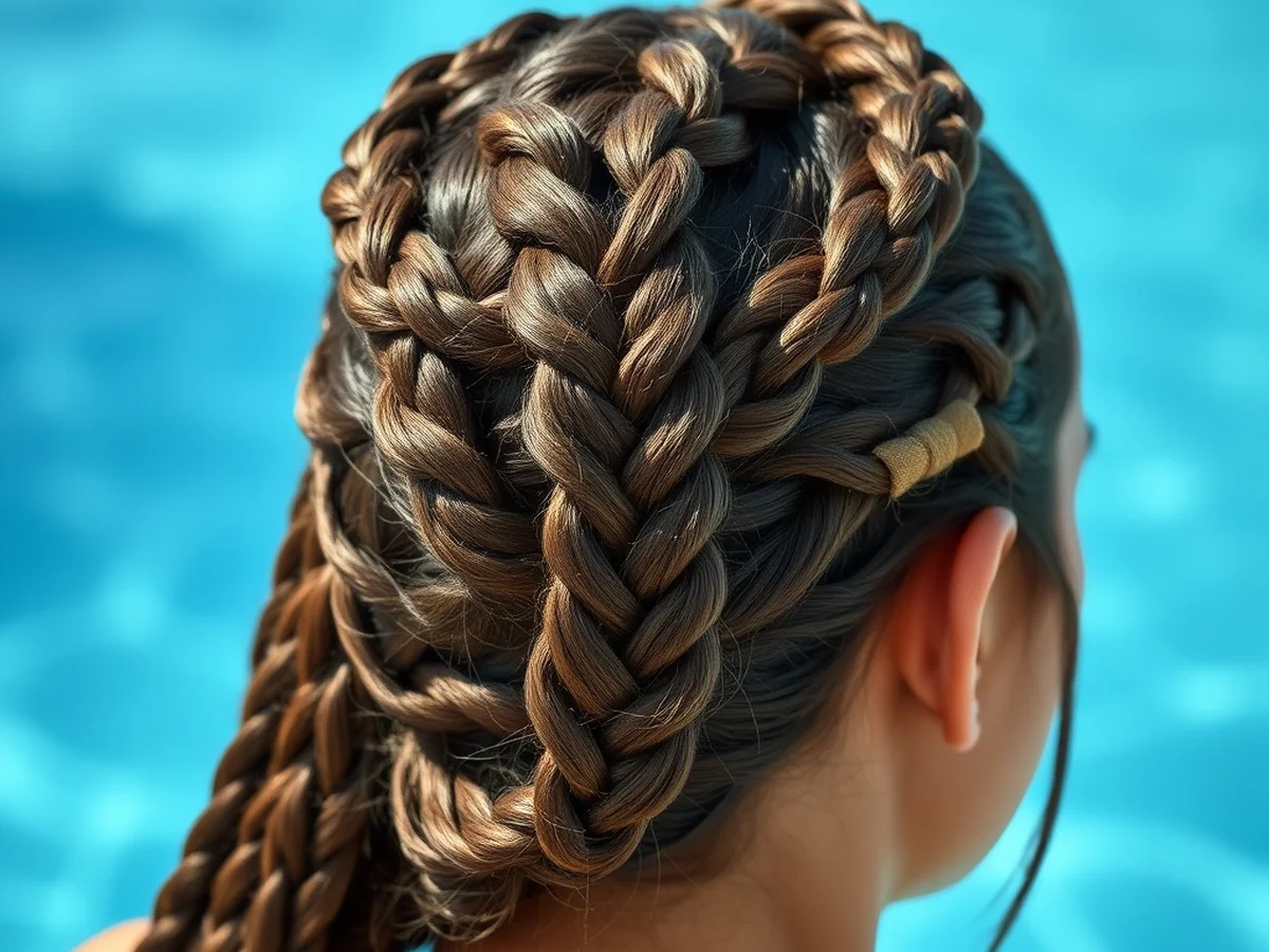 Braided Crown Style - hairstyles for the pool