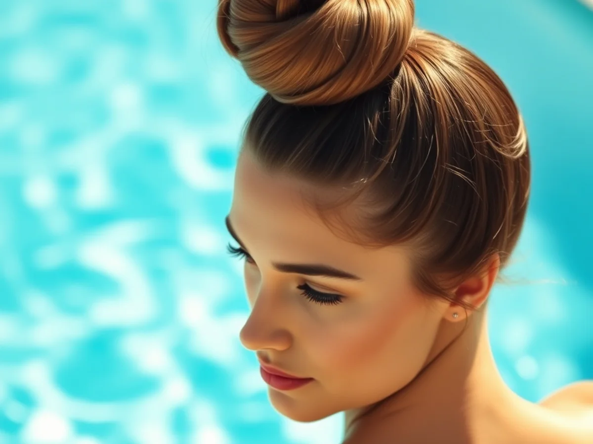 Classic High Bun - hairstyles for the pool