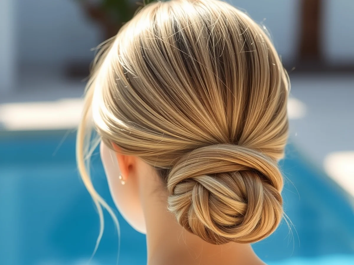 Low Chignon Bun - hairstyles for the pool