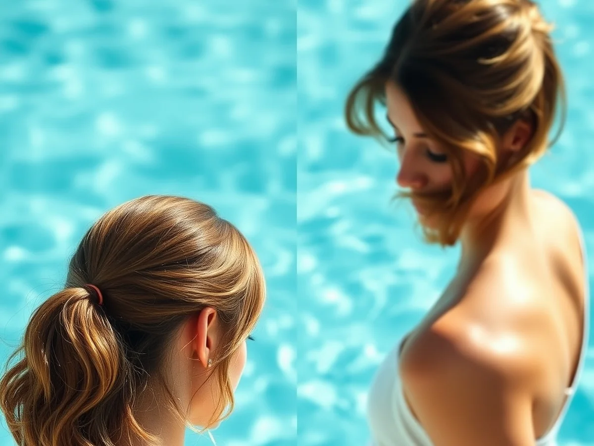 Pinned Back Layers - hairstyles for the pool