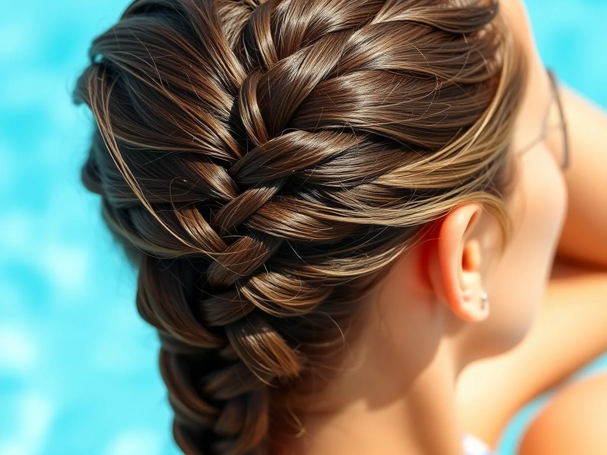 Tight French Braid - hairstyles for the pool