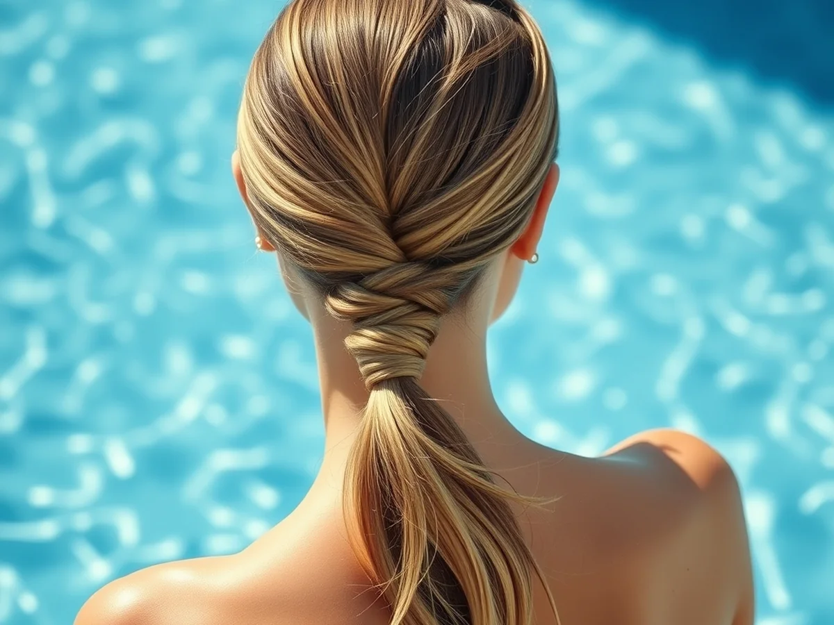 Wrapped Ponytail Style - hairstyles for the pool