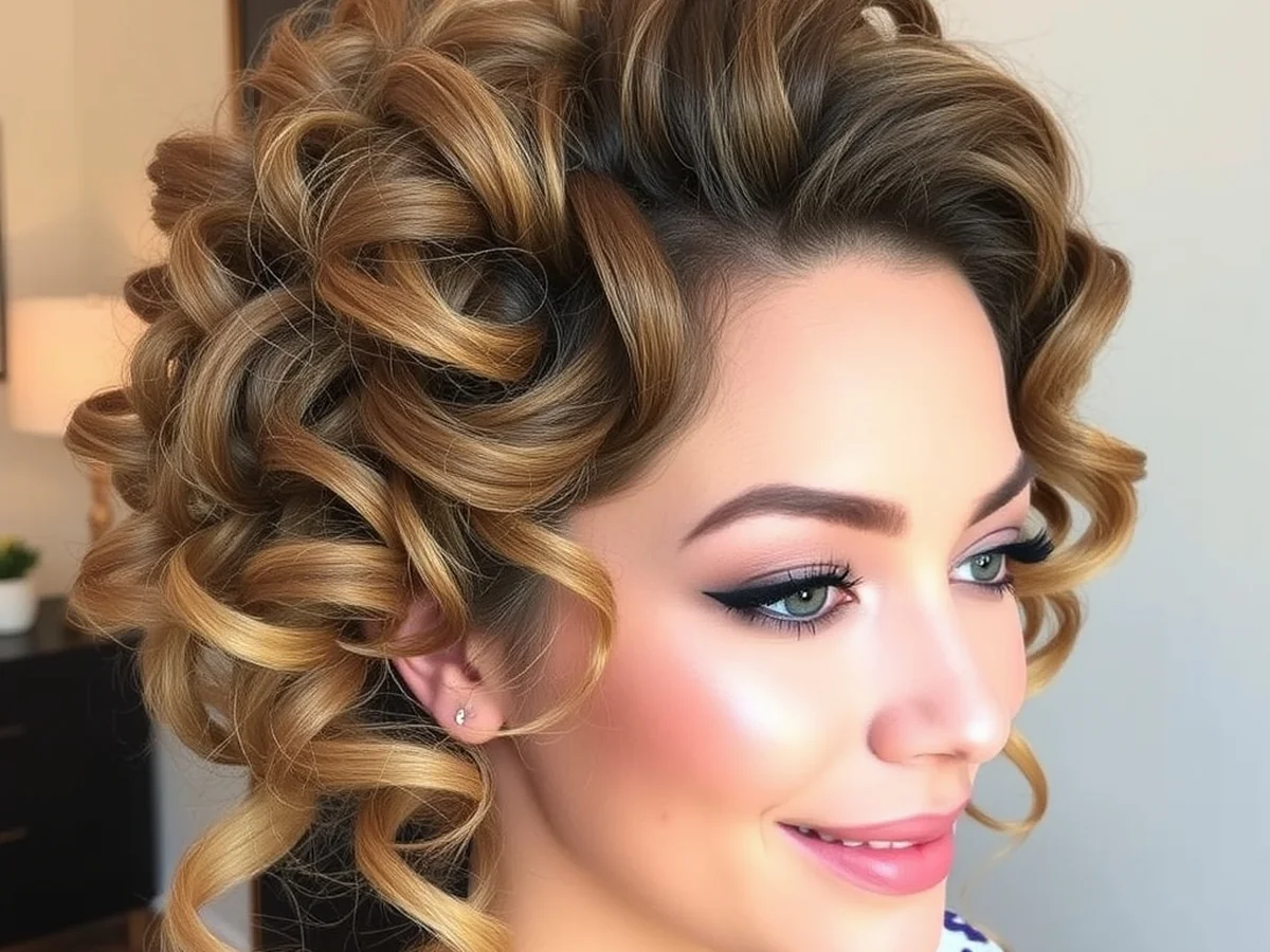 Voluminous Curly Updo - hairstyles that make a big statement