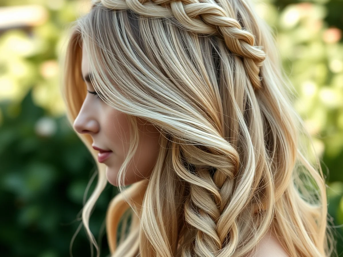 Boho Wave Braid - half braided hairstyles