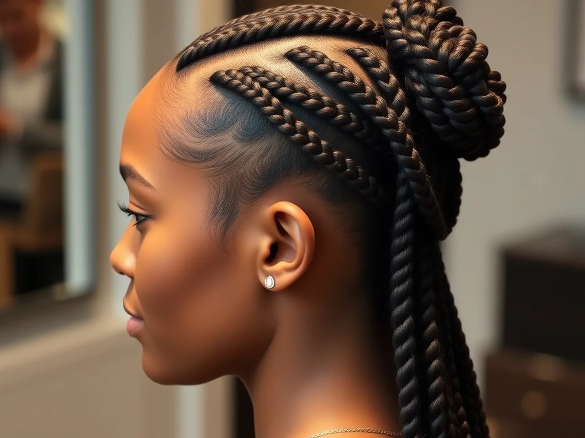 Box Braid Half-Up - half braided hairstyles