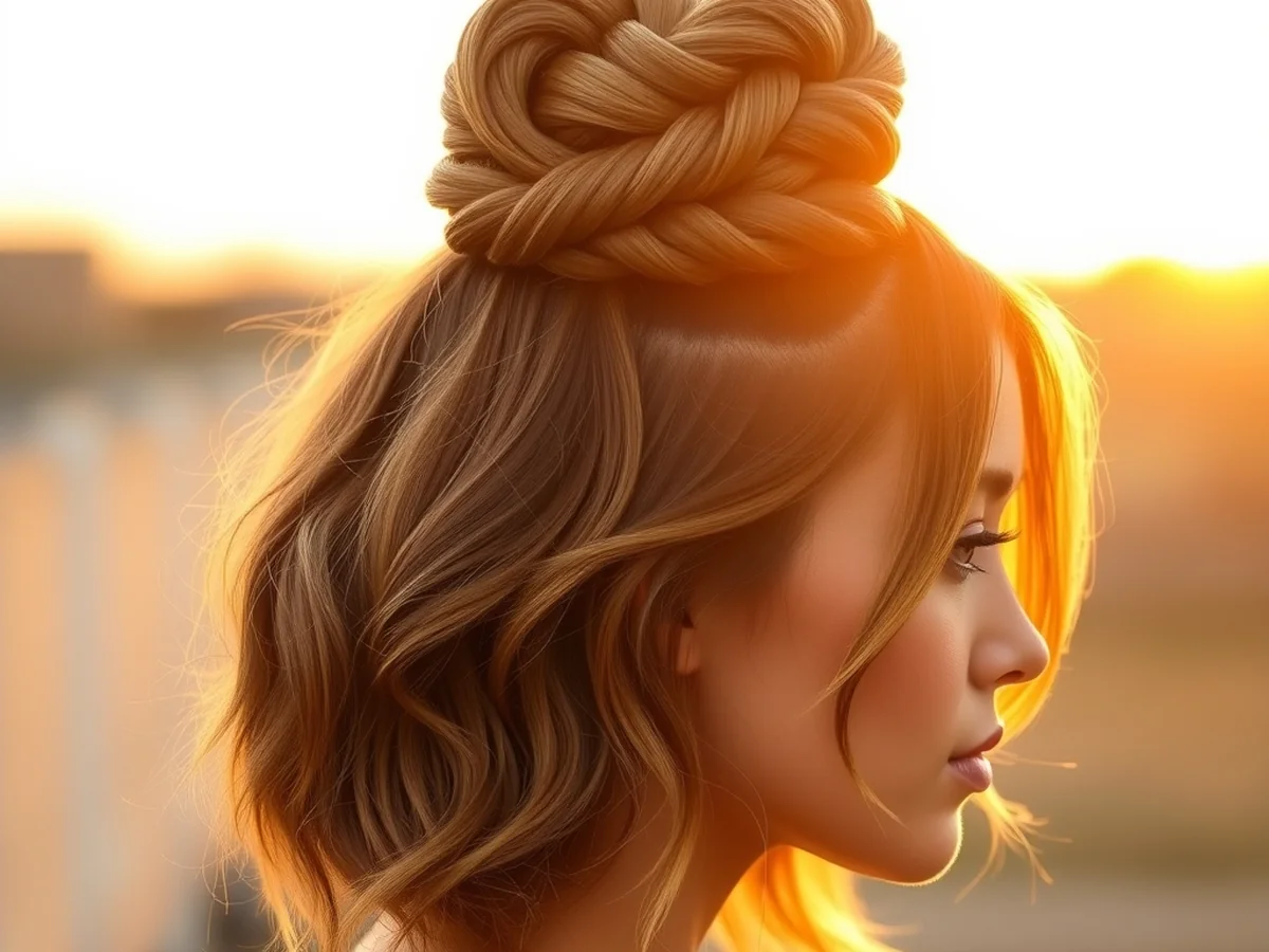 Braided Top Knot - half braided hairstyles