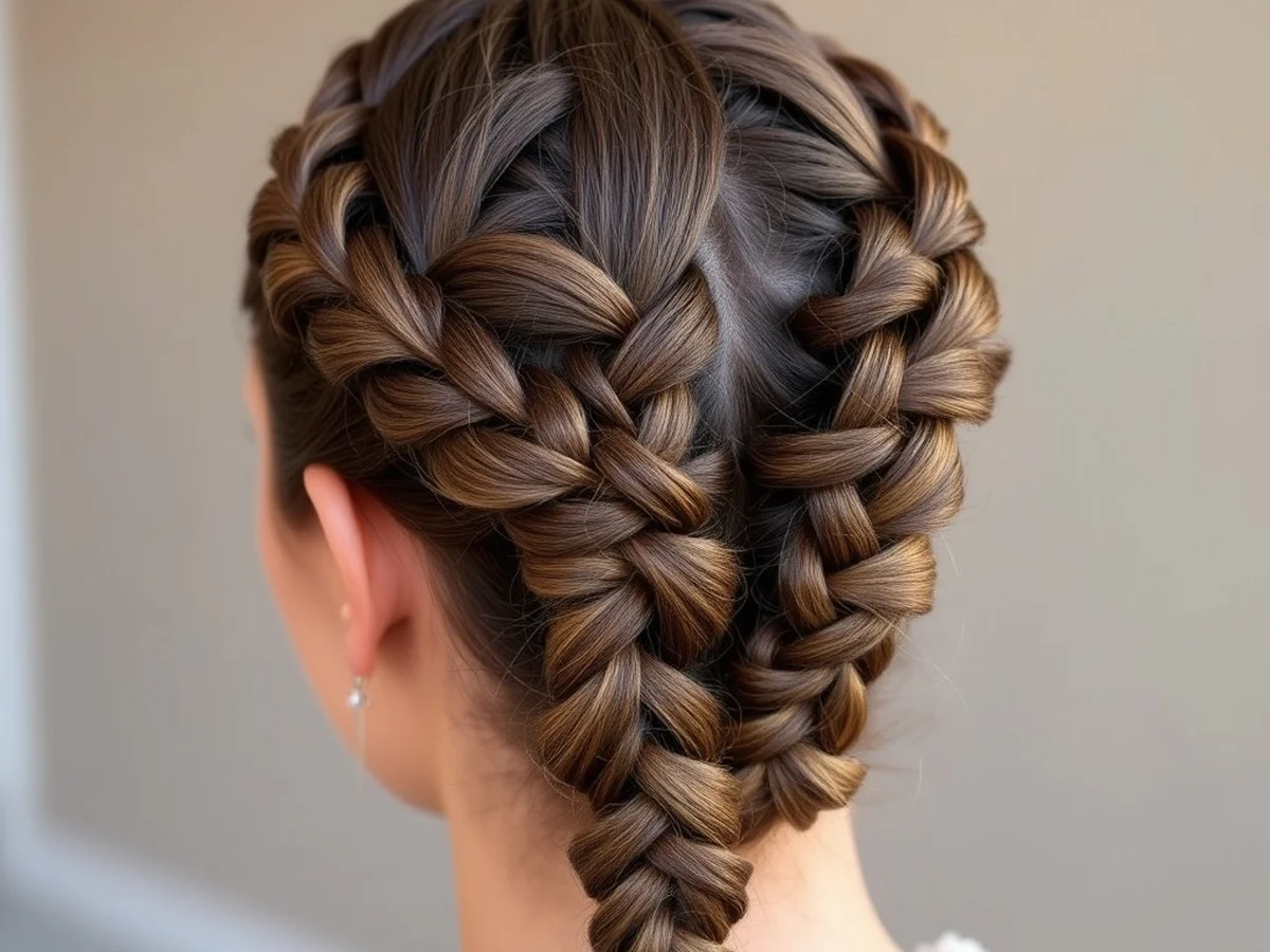 Double Braid Half - half braided hairstyles