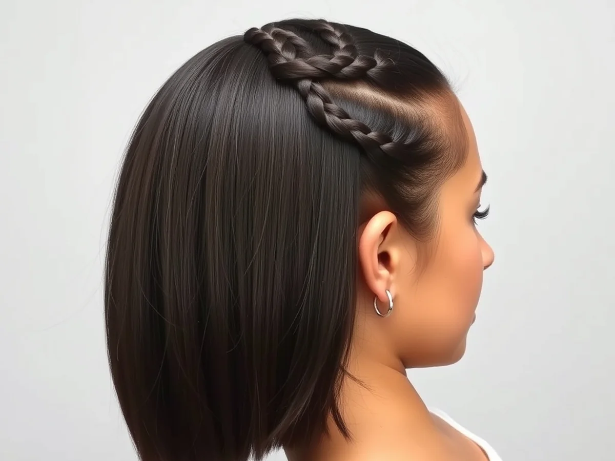 Half-Up Braided Bob - half braided hairstyles