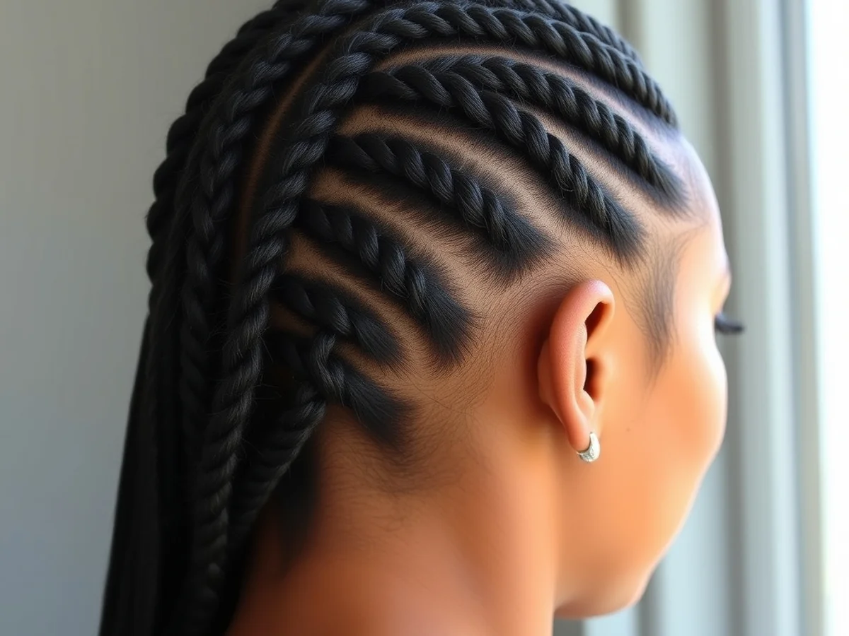 Half-Up Cornrow Style - half braided hairstyles