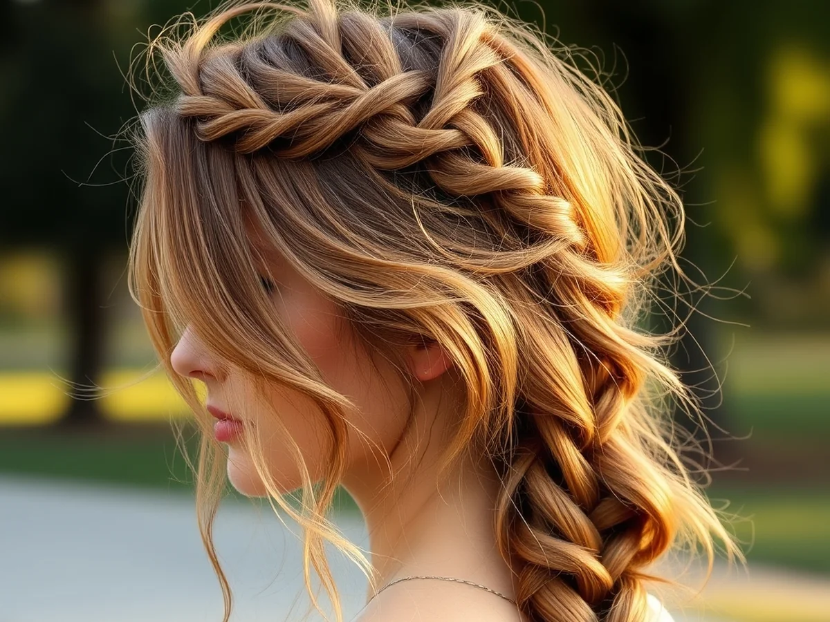 Messy Boho Braid - half braided hairstyles