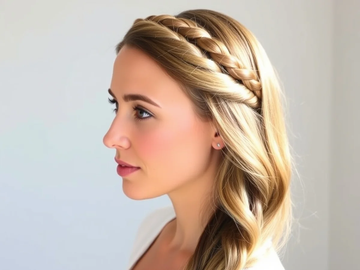 Simple Braided Halo - half braided hairstyles