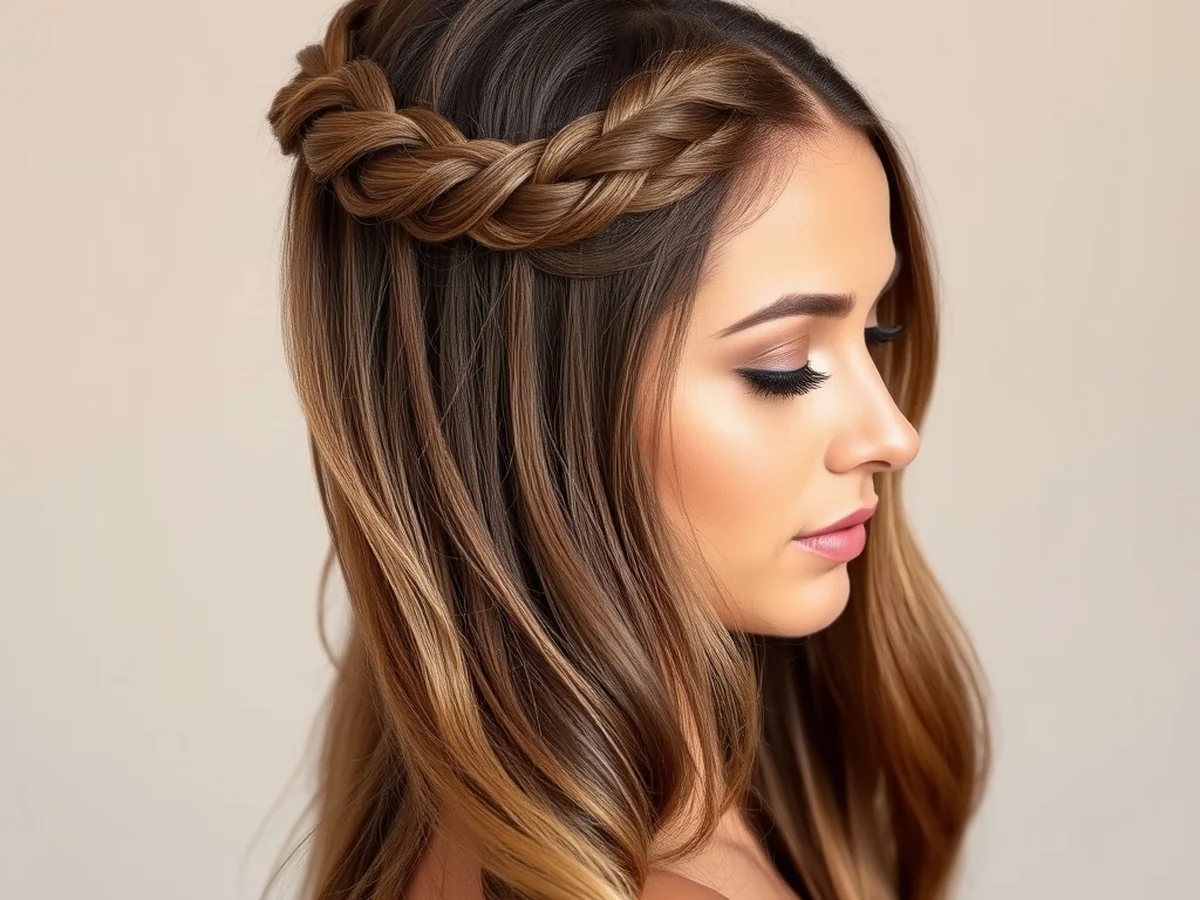 Waterfall Braid Look - half braided hairstyles