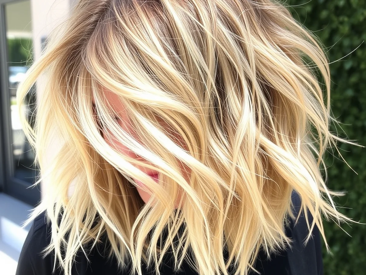 Beach Wave Honey Lob - honey blonde lob haircut