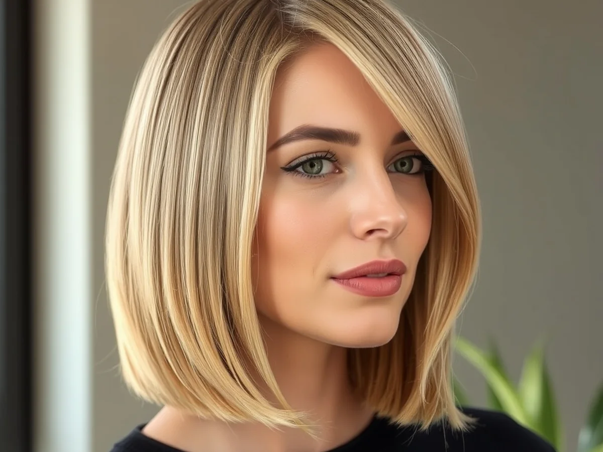 Classic Honey Blonde Lob - honey blonde lob haircut