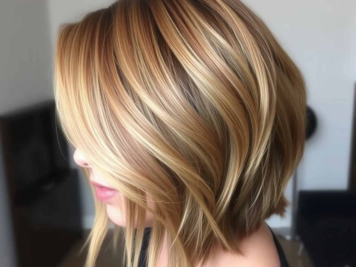 Dimensional Toffee Blonde Lob - honey blonde lob haircut