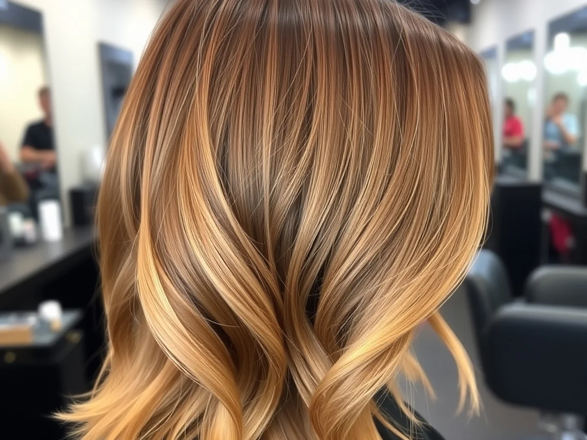 Golden Syrup Toned Lob - honey blonde lob haircut