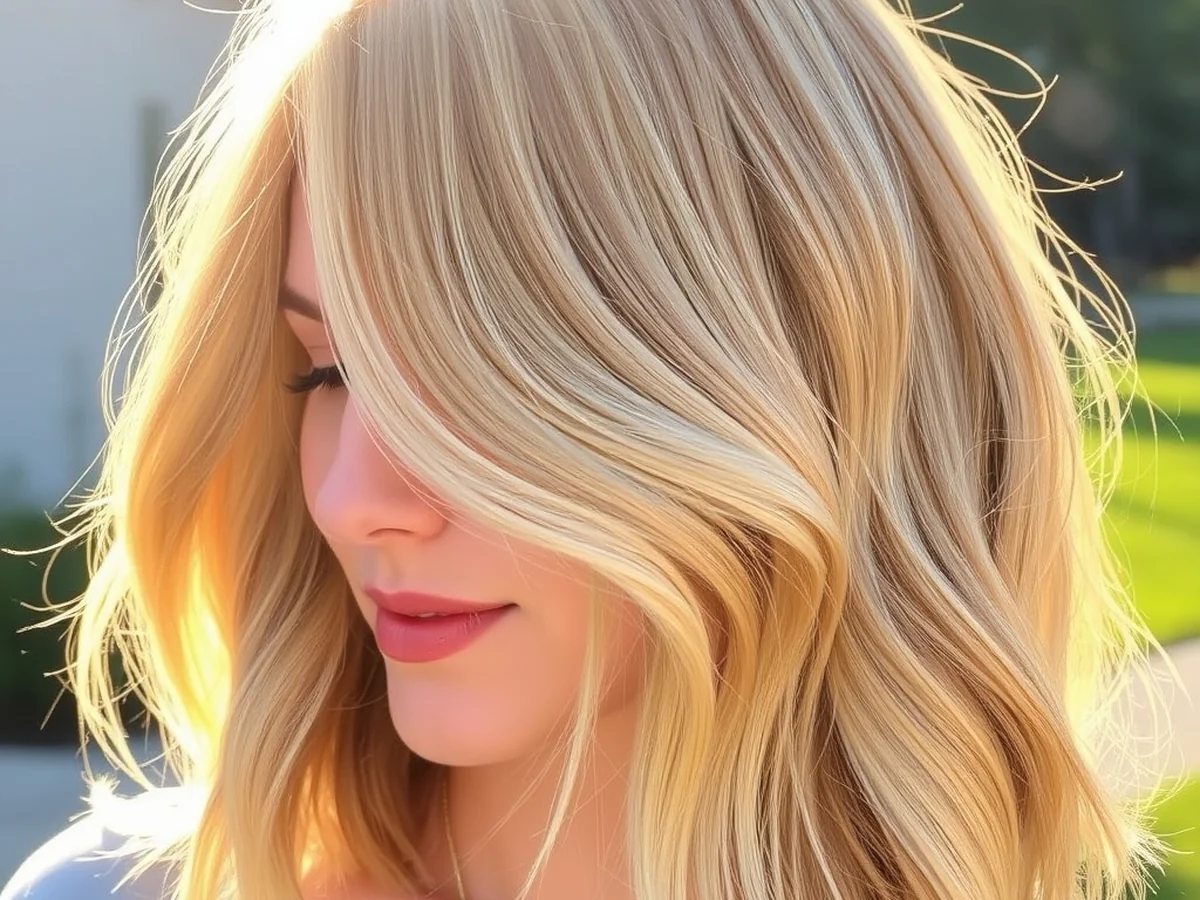 Sun-Kissed Honey Blonde Lob - honey blonde lob haircut