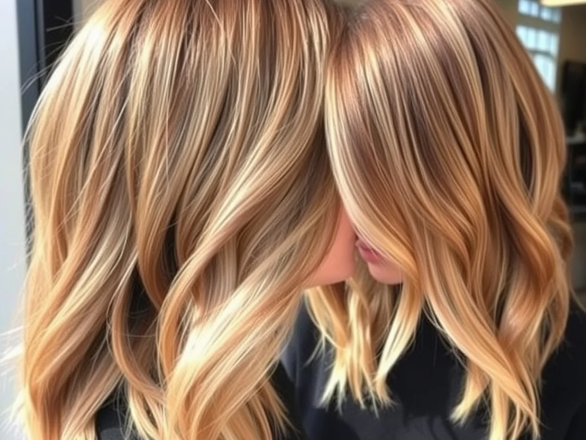 Warm Honey Balayage Lob - honey blonde lob haircut
