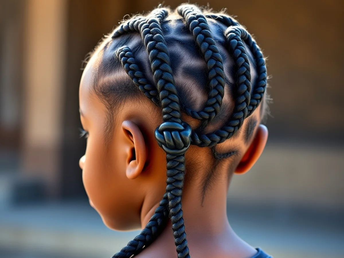 Bantu Knot Ends - kids cornrow hairstyles