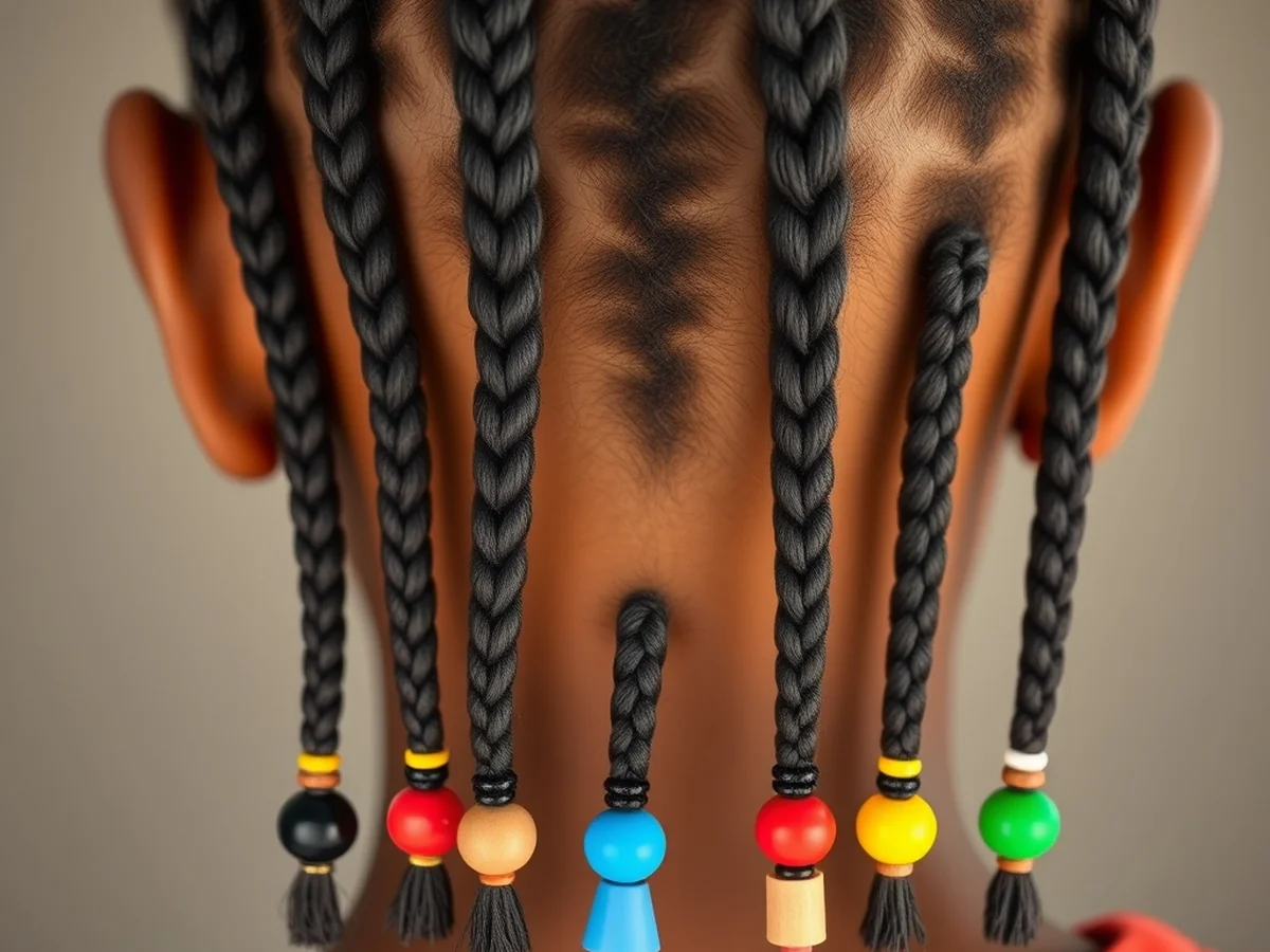 Beaded Braid Ends - kids cornrow hairstyles