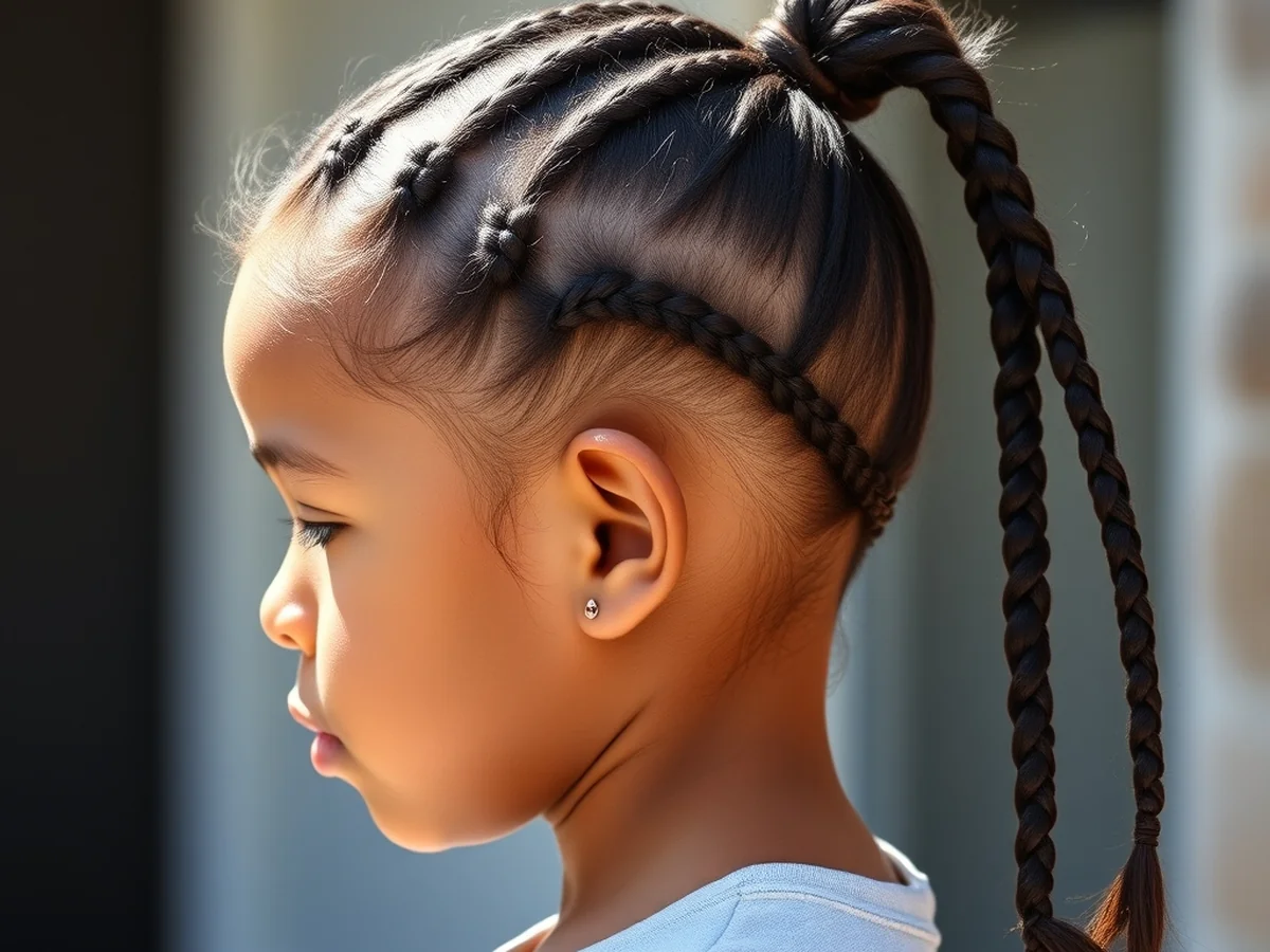 Braided Ponytail Style - kids cornrow hairstyles
