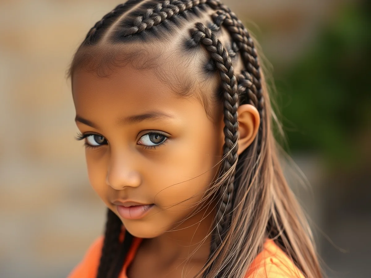 Half Up Cornrows - kids cornrow hairstyles