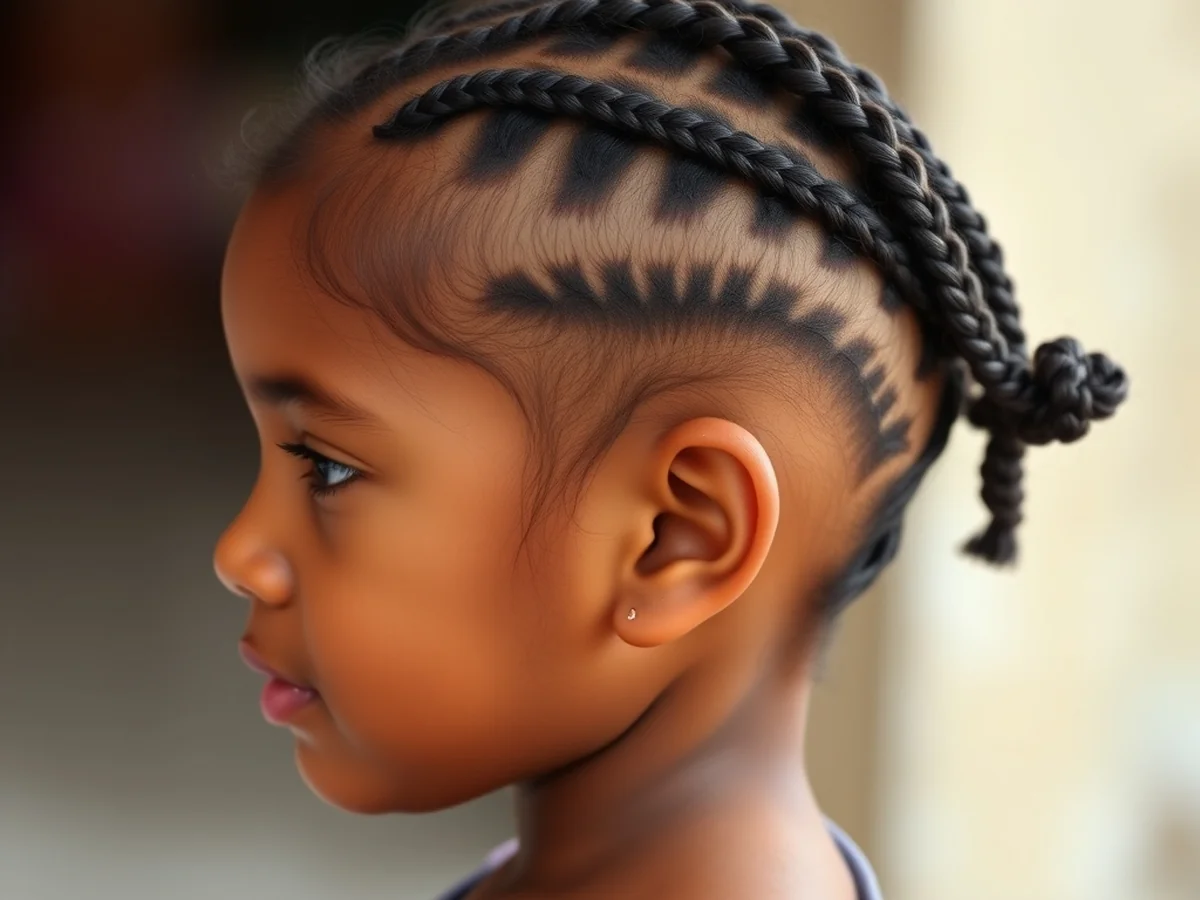 Side Swept Cornrows - kids cornrow hairstyles