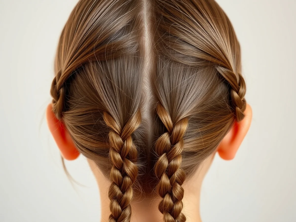 Simple Braided Pigtails - kids cornrow hairstyles