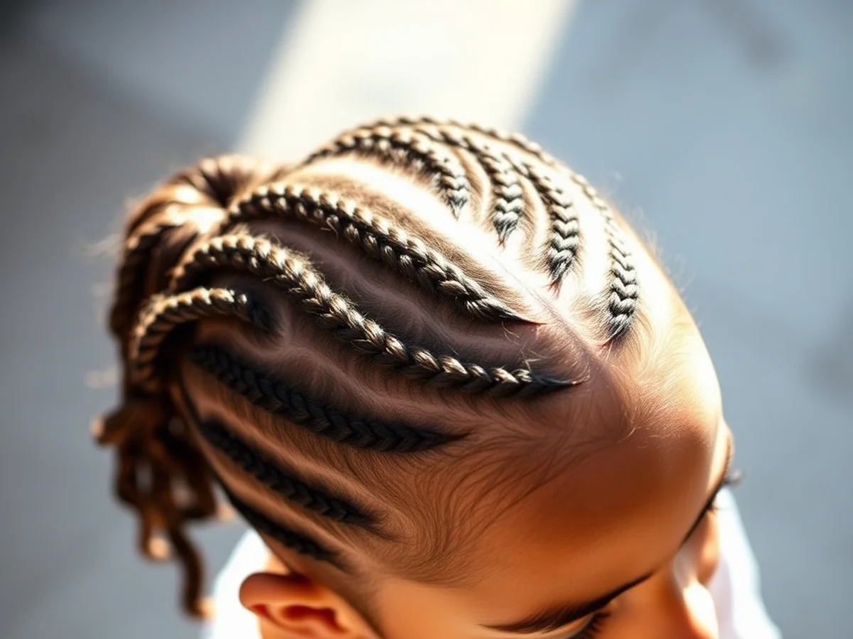 Sunburst Part Braids - kids cornrow hairstyles