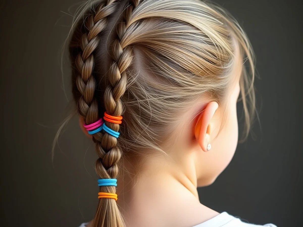 Elastic Pattern Ponytails - Kids Hairstyles Girls
