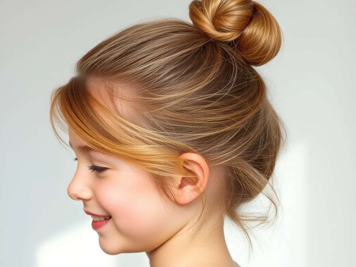 Messy Bun Style - Kids Hairstyles Girls