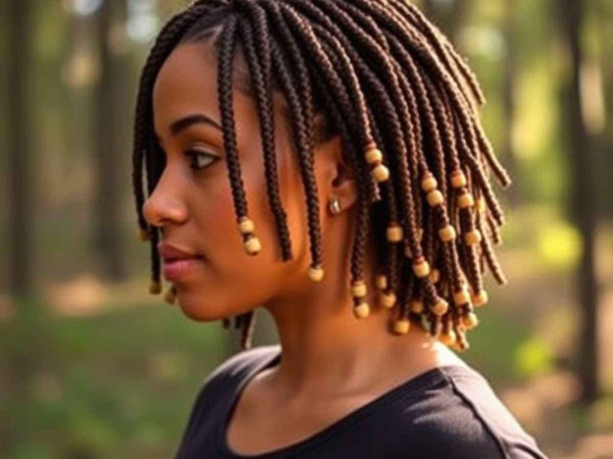 Beaded Loc Ends - shoulder length locs hairstyle