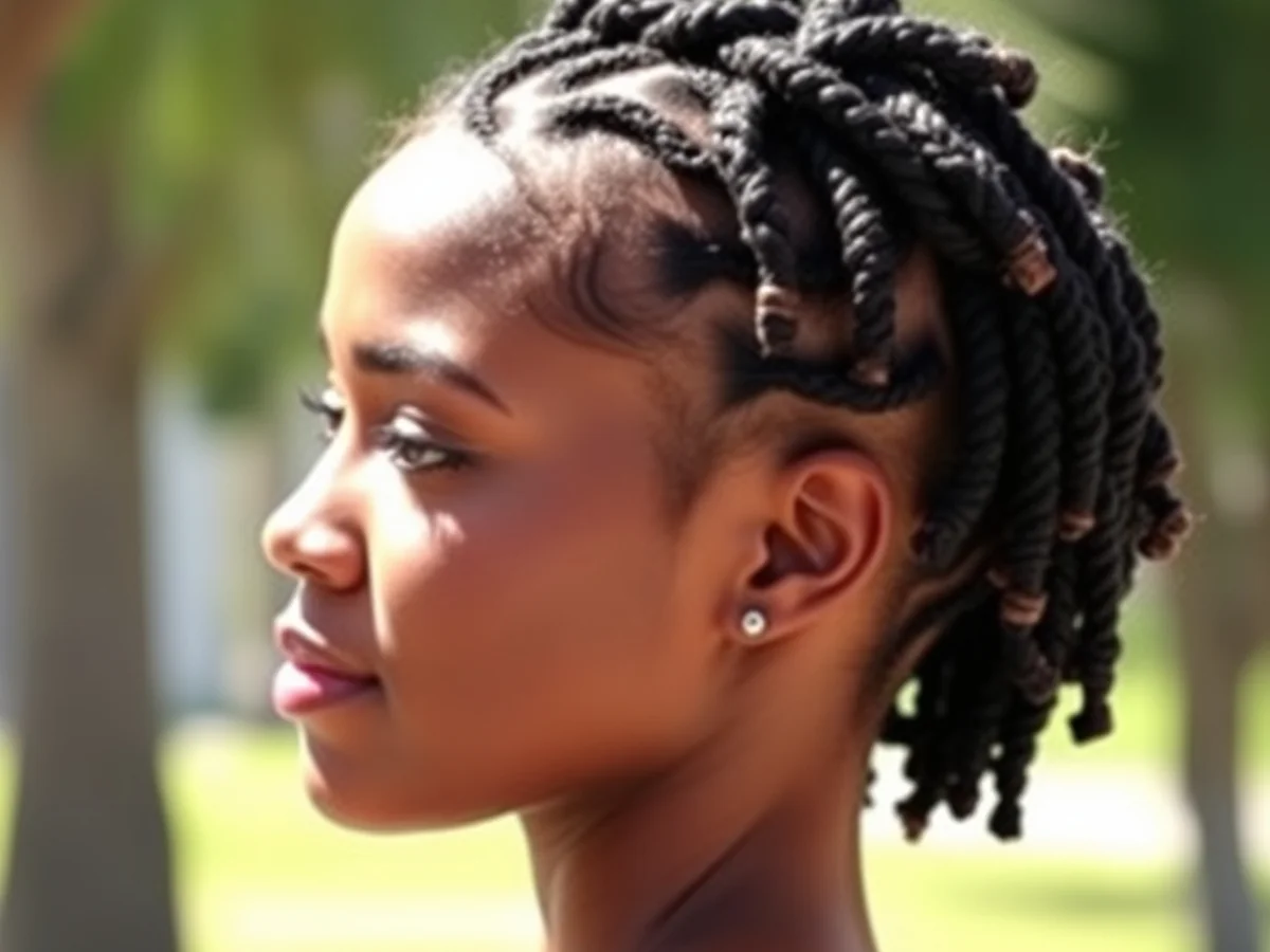 Chic Bantu Knots - shoulder length locs hairstyle