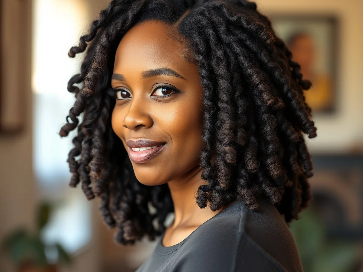 Curly Loc Ends - shoulder length locs hairstyle