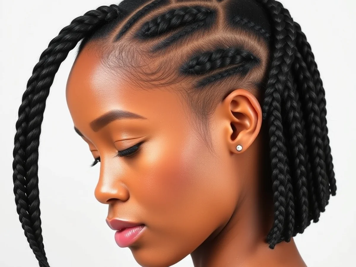 Double Braid Accents - shoulder length locs hairstyle